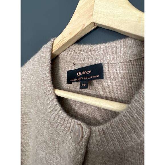 Quince Mongolian Cashmere Structured Cardigan Sweater in Oatmeal Size XS - Picture 9 of 16